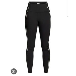 Avia Women Black White Piping Activewear Leggings Size XS NWT Sporty Minimalist